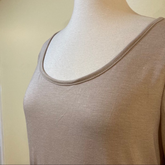 Loose Ruffled Lace Hem Soft Drapey Tunic Dress - Picture 4 of 4